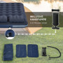 Camping Luftmadrass för 2 Personer med Kudde 203 x 152 x 22 cm blå