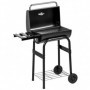 Kolgrill med Lock och Termometer på Hjul  83 x 46,5 x 115 cm, Svart