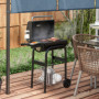 Kolgrill med Lock och Termometer på Hjul  83 x 46,5 x 115 cm, Svart