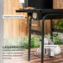 Kolgrill med Lock och Termometer på Hjul  83 x 46,5 x 115 cm, Svart