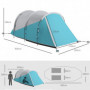 Campingtält för 4-5 Personer 2 Rum 460 x 260 x 190 cm Blå