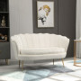 Soffa 2-sits Vintage Blomma Offwhite med Guld Ben