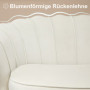 Soffa 2-sits Vintage Blomma Offwhite med Guld Ben