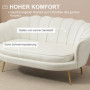 Soffa 2-sits Vintage Blomma Offwhite med Guld Ben