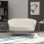 Soffa 2-sits Vintage Blomma Offwhite med Guld Ben
