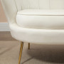 Soffa 2-sits Vintage Blomma Offwhite med Guld Ben