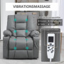 Relax Massagestol med Ståhjälp, Fjärrkontroll - Läder Grå