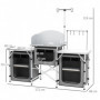Campingkök Hopfällbar Aluminiumram 172 x 48 x 119 cm Grå Silver