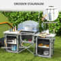Campingkök Hopfällbar Aluminiumram 172 x 48 x 119 cm Grå Silver