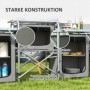 Campingkök Hopfällbar Aluminiumram 172 x 48 x 119 cm Grå Silver