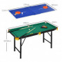 2-i-1 Mini Biljardbord Bordtennisbord med Tillbehör 140 x 63 x 80 c...