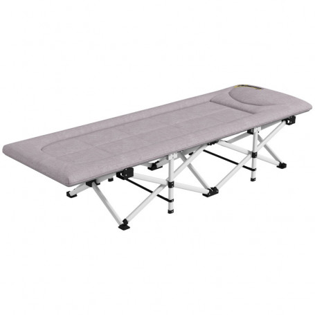 Campingsäng Hopfällbar upp till 200 kg, 200 x 65 x 42 cm Grå