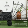 Hopfällbar Picknickvagn med Tak, 110 L, 97x 52 x 105 cm Svart