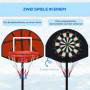 Basketställ Höjdjusterbart med Magnetisk Darttavla 98 - 148 cm