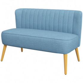 Soffa 2-stis Retrodesign Blå, Träben 117 x 56,5 x 77 cm