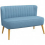 Soffa 2-stis Retrodesign Blå, Träben 117 x 56,5 x 77 cm