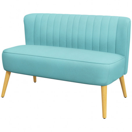 Soffa Retrodesign 2-sits Grön, Träben 117 x 56,5 x 77cm