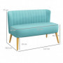 Soffa Retrodesign 2-sits Grön, Träben 117 x 56,5 x 77cm