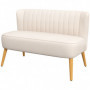 Soffa Retrodesign 2-sits Krämvit, Träben 117 x 56,5 x 77 cm