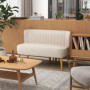 Soffa Retrodesign 2-sits Krämvit, Träben 117 x 56,5 x 77 cm