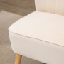 Soffa Retrodesign 2-sits Krämvit, Träben 117 x 56,5 x 77 cm