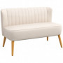 Soffa Retrodesign 2-sits Krämvit, Träben 117 x 56,5 x 77 cm