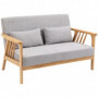 2-sits Soffa med 2 Kuddar 130 x 75 x 78 cm Grå - Natur