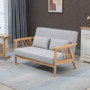 2-sits Soffa med 2 Kuddar 130 x 75 x 78 cm Grå - Natur