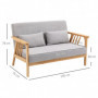 2-sits Soffa med 2 Kuddar 130 x 75 x 78 cm Grå - Natur