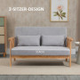 2-sits Soffa med 2 Kuddar 130 x 75 x 78 cm Grå - Natur