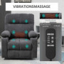 Relax Fåtölj med Ståhjälp, Massage Mörkgrå