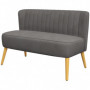 Soffa Retrodesign 2-sits Mörkgrå Sammet, Träben 117 x 56,5 x 77 cm