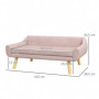 Hundsoffa Scandi Design 102 x 58,5 x 42,5 cm Rosa Naturlig