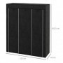 Tyg Garderob 8 Hyllor 125 x 43 x 162,5 cm Svart