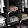 Tyg Garderob 8 Hyllor 125 x 43 x 162,5 cm Svart
