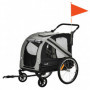 Cykelvagn för Hundar 2-in-1, 20 kg, Grå