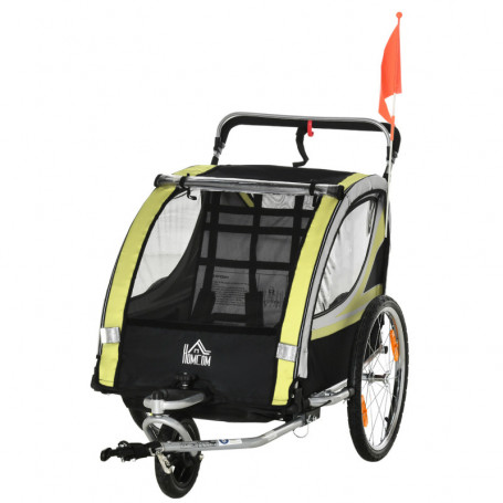 Cykelvagn - Joggingvagn för Barn 2-in-1 Gul