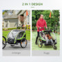 Cykelvagn - Joggingvagn för Barn 2-in-1 Grön