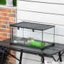 Glasbur / Avelslåda för Reptiler, Spindeldjur Med Termometer 50 x 30 x 25 cm Terrarium