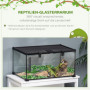 Glasbur / Avelslåda för Reptiler, Spindeldjur Med Termometer 50 x 30 x 25 cm Terrarium