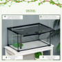 Glasbur / Avelslåda för Reptiler, Spindeldjur Med Termometer 50 x 30 x 25 cm Terrarium