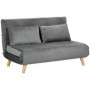 Bäddsoffa 2-sits med Kuddar Sammet Grå 130 x 78 x 79 cm