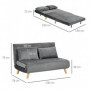 Bäddsoffa 2-sits med Kuddar Sammet Grå 130 x 78 x 79 cm