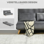 Bäddsoffa 2-sits med Kuddar Sammet Grå 130 x 78 x 79 cm
