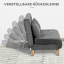 Bäddsoffa 2-sits med Kuddar Sammet Grå 130 x 78 x 79 cm