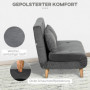 Bäddsoffa 2-sits med Kuddar Sammet Grå 130 x 78 x 79 cm