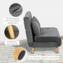 Bäddsoffa 2-sits med Kuddar Sammet Grå 130 x 78 x 79 cm