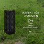 Utomhuslampa med Solpanel, Automatisk Tändning Rottinglook, Stål Svart