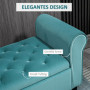 Sängbänk Vintage Design med Förvaring, Knäppt Grön