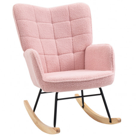 Gungstol Retro Teddy Fleece Rosa 92 x 71x 101 cm